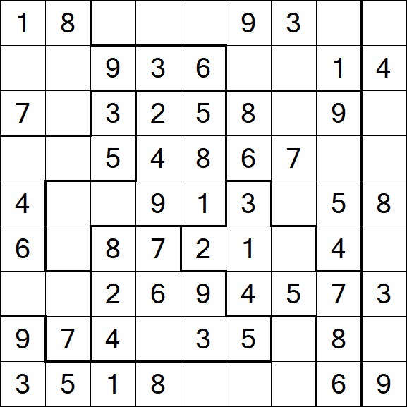 Jigsaw Sudoku - Easy