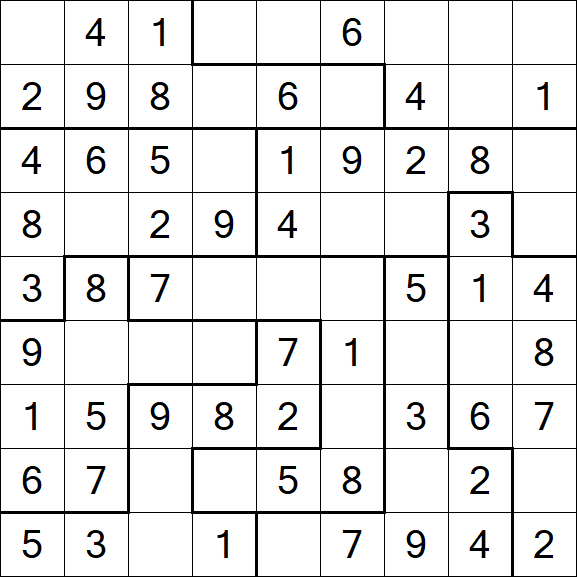 Jigsaw Sudoku - Easy