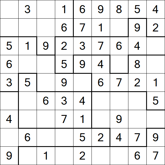 Jigsaw Sudoku - Easy