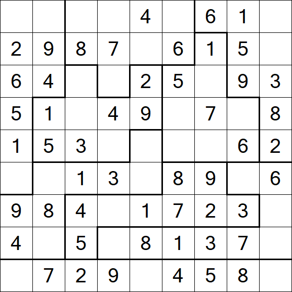Jigsaw Sudoku - Easy