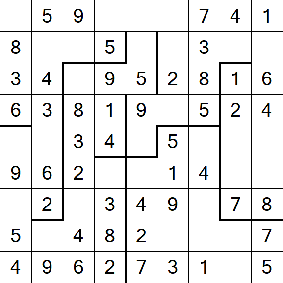Jigsaw Sudoku - Easy