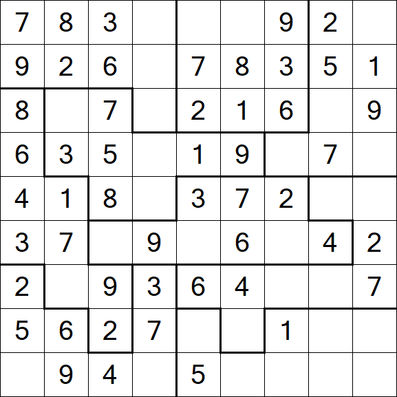 Jigsaw Sudoku - Easy