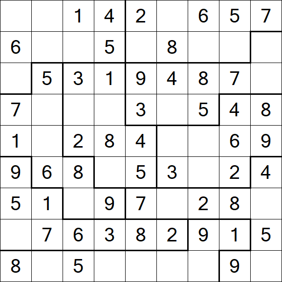 Jigsaw Sudoku - Easy