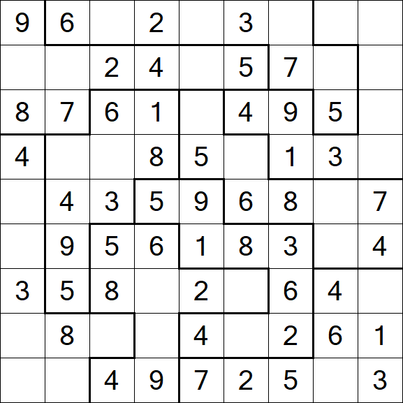 Jigsaw Sudoku - Easy