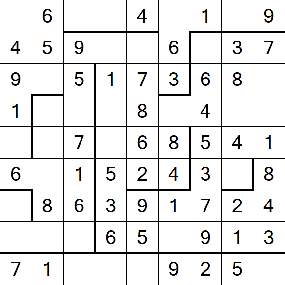 Jigsaw Sudoku - Einfach