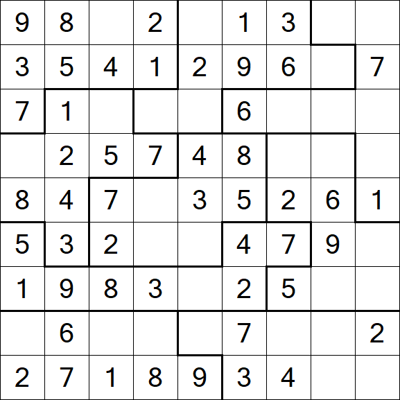 Jigsaw Sudoku - Fácil