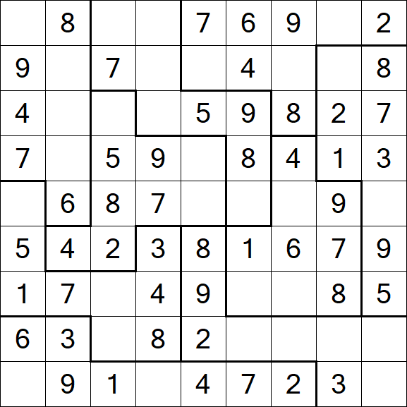 Jigsaw Sudoku - Easy