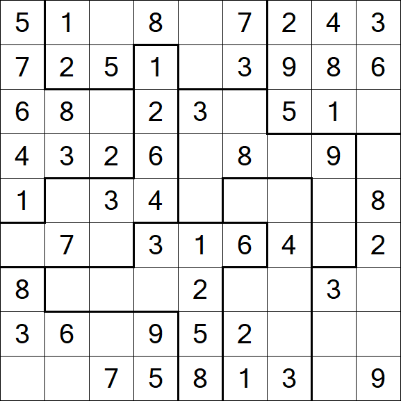 Jigsaw Sudoku - Easy