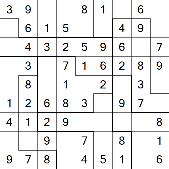Jigsaw Sudoku - Fácil