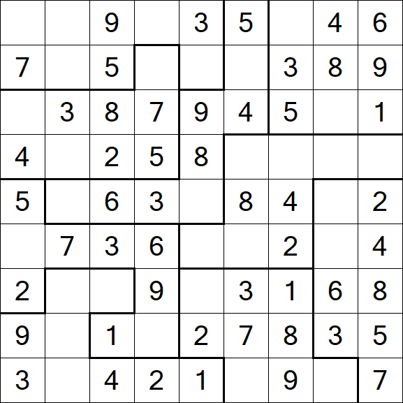 Jigsaw Sudoku - Easy