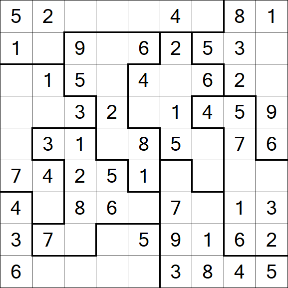 Jigsaw Sudoku - Einfach