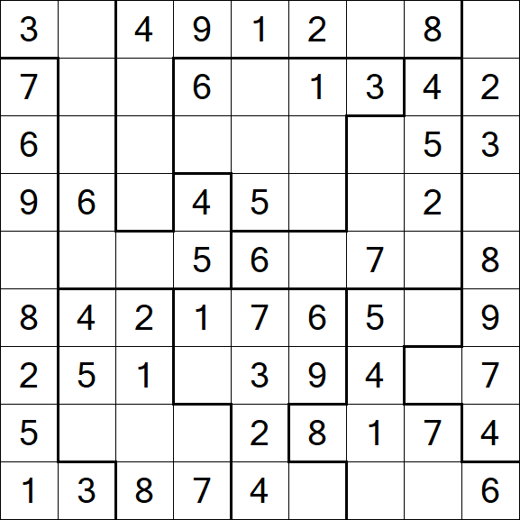 Jigsaw Sudoku - Fácil