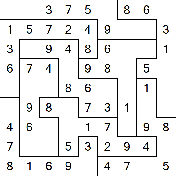 Jigsaw Sudoku - Fácil