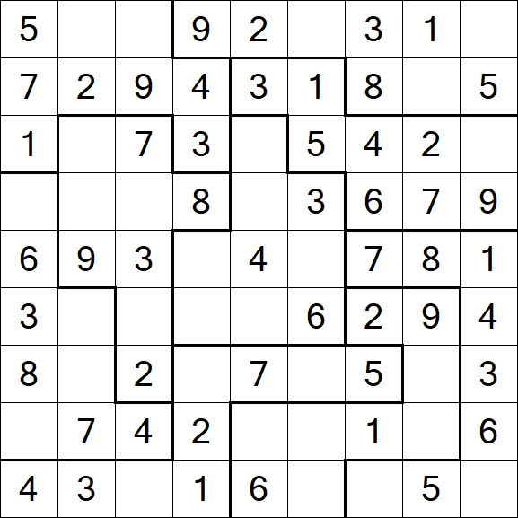 Jigsaw Sudoku - Einfach
