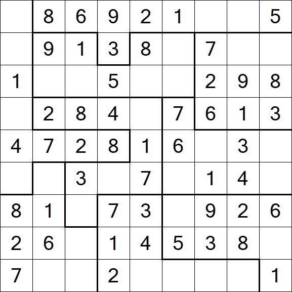 Jigsaw Sudoku - Einfach