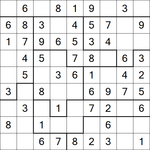 Jigsaw Sudoku - Einfach