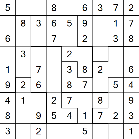 Jigsaw Sudoku - Simple