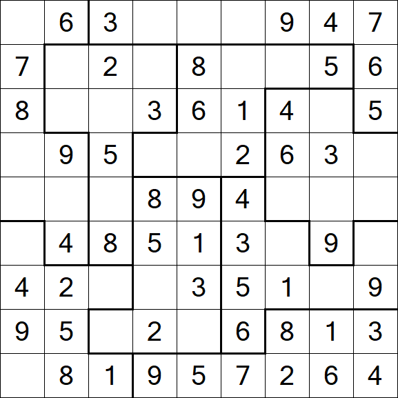 Jigsaw Sudoku - Fácil