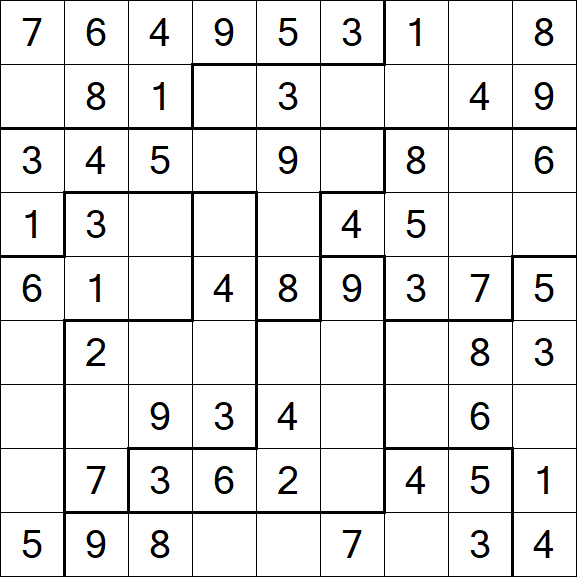 Jigsaw Sudoku - Fácil