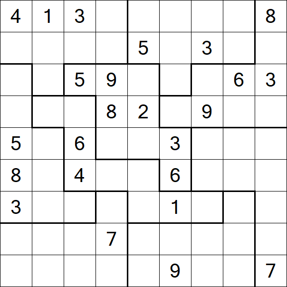 Jigsaw Sudoku - Difficile