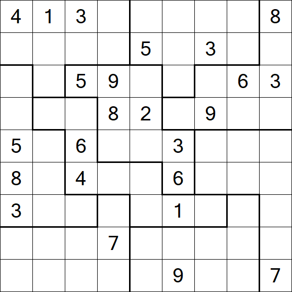 Jigsaw Sudoku - Difícil 