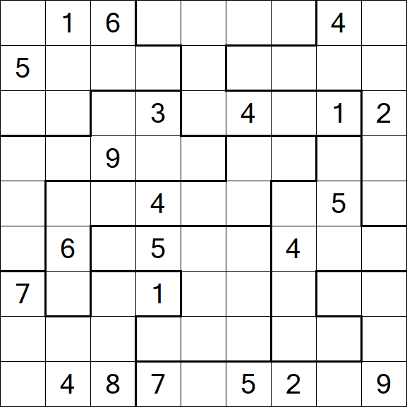 Jigsaw Sudoku - Schwierig