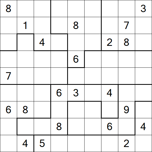 Jigsaw Sudoku - Hard
