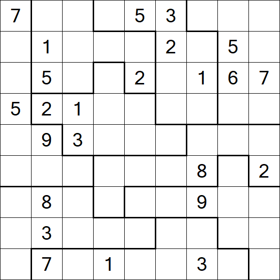 Jigsaw Sudoku - Hard