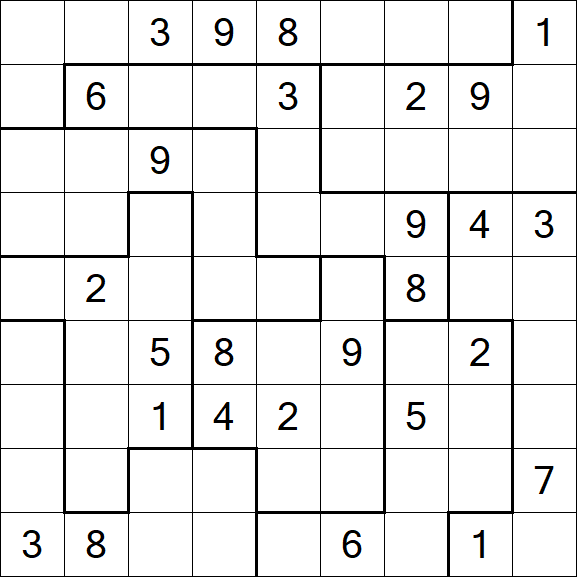 Jigsaw Sudoku - Difficile