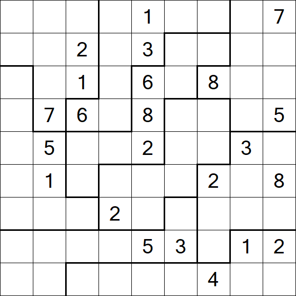 Jigsaw Sudoku - Difficile