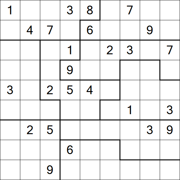 Jigsaw Sudoku - Difficile