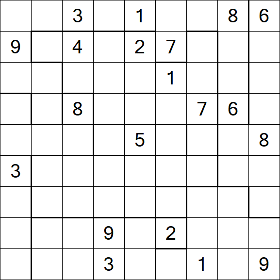 Jigsaw Sudoku - Difficile