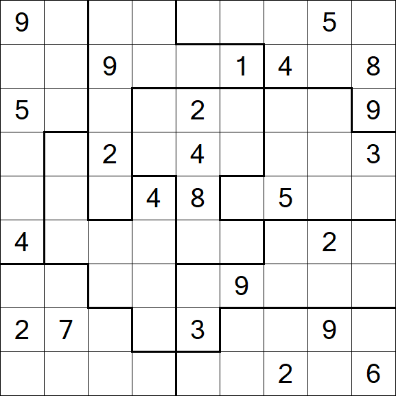 Jigsaw Sudoku - Difficile