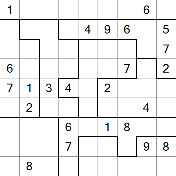 Jigsaw Sudoku - Difficile