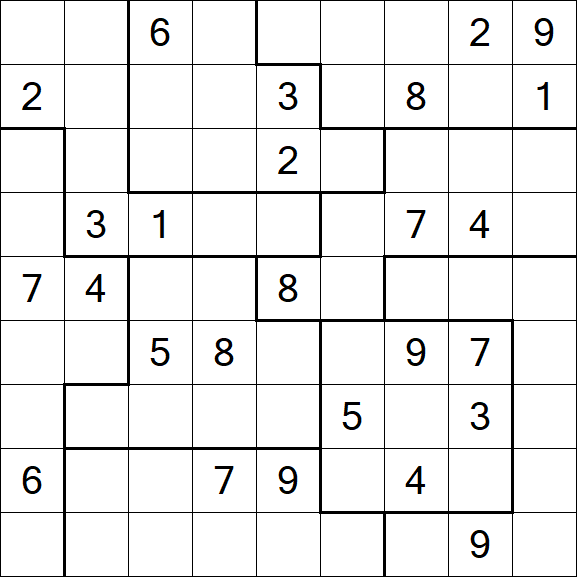 Jigsaw Sudoku - Difficile