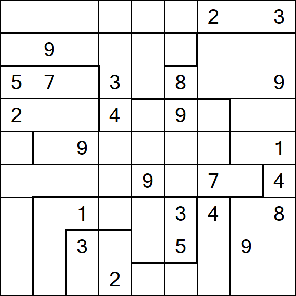 Jigsaw Sudoku - Difficile