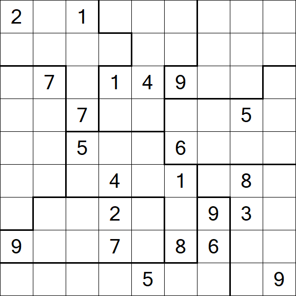 Jigsaw Sudoku - Hard
