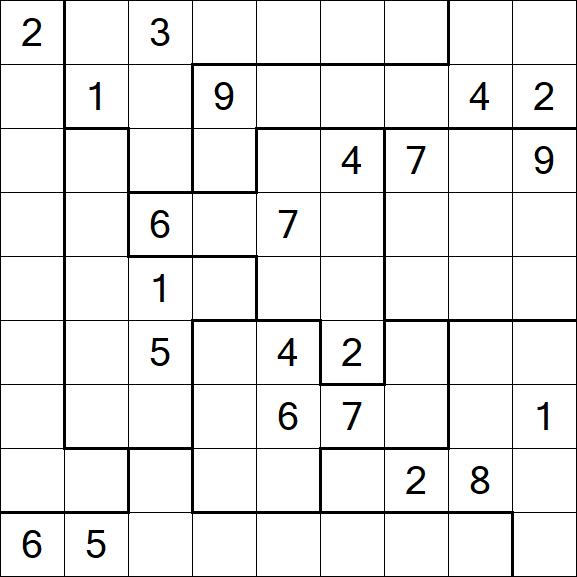 Jigsaw Sudoku - Hard