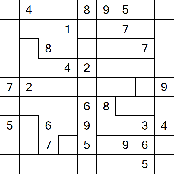 Jigsaw Sudoku - Hard