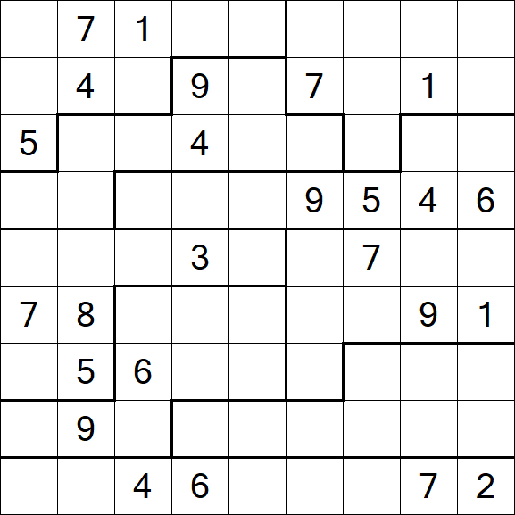 Jigsaw Sudoku - Hard