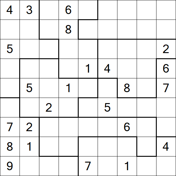 Jigsaw Sudoku - Hard