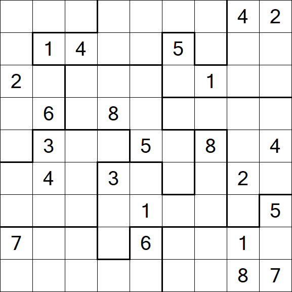 Jigsaw Sudoku - Hard