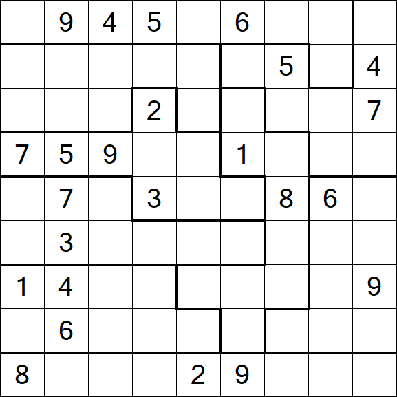 Jigsaw Sudoku - Hard