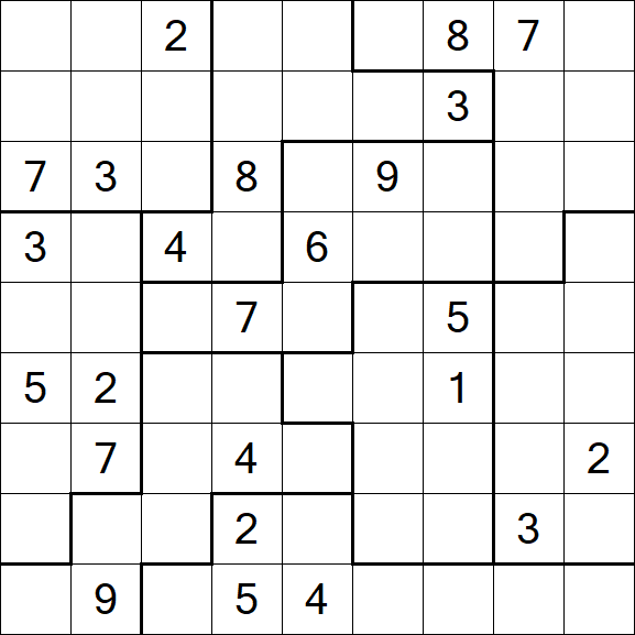 Jigsaw Sudoku - Difficile