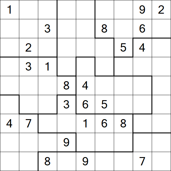 Jigsaw Sudoku - Difficile