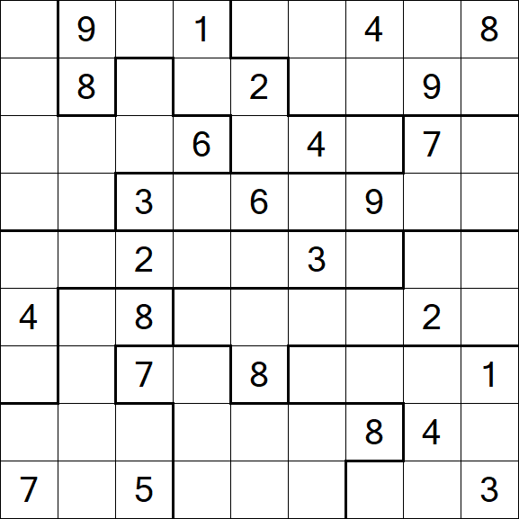 Jigsaw Sudoku - Difficile