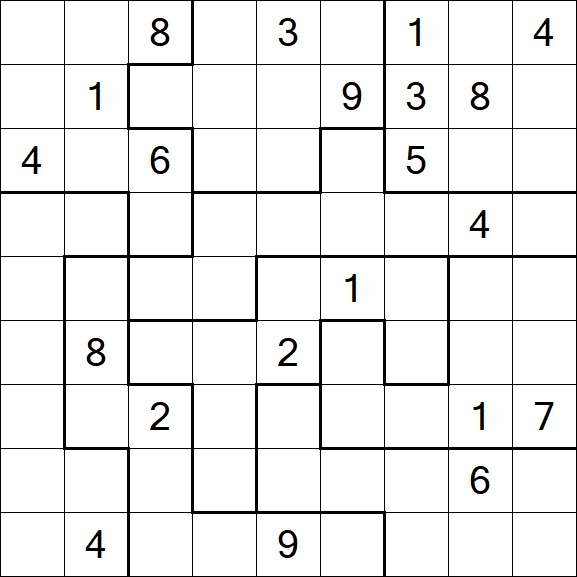 Jigsaw Sudoku - Difficile