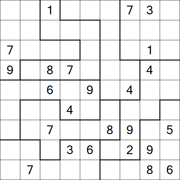 Jigsaw Sudoku - Difficile