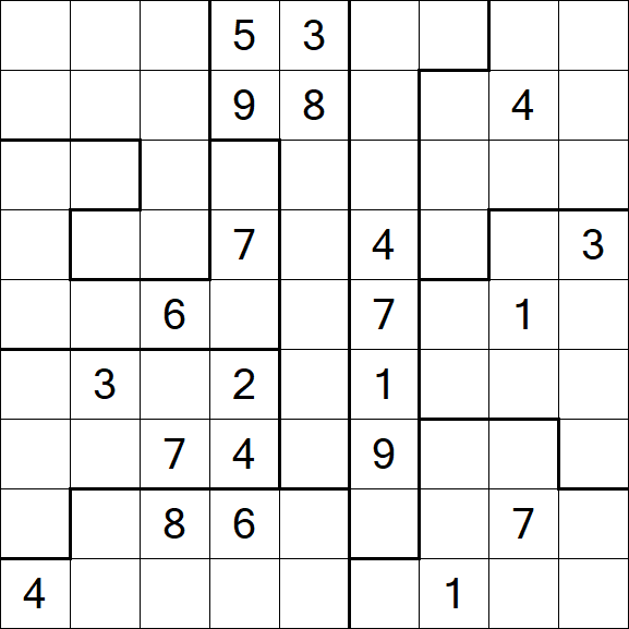 Jigsaw Sudoku - Difficile