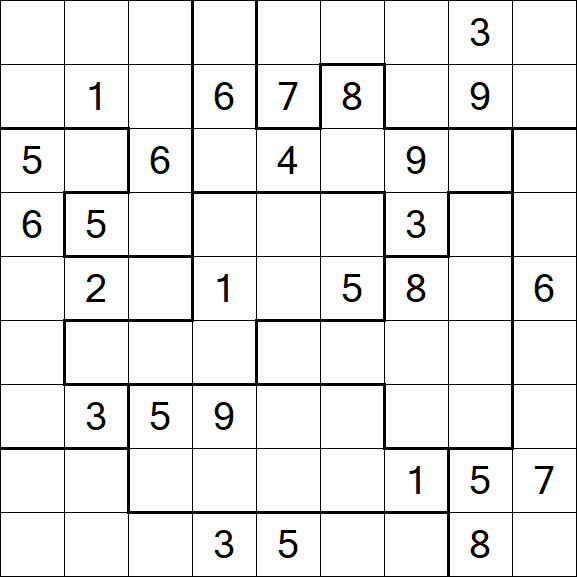 Jigsaw Sudoku - Difficile